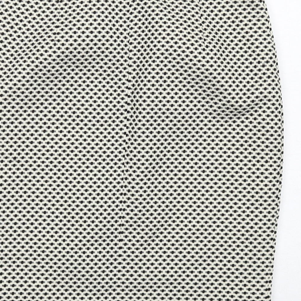 Fenn Wright Manson Womens Ivory Geometric Polyester Straight & Pencil Skirt Size S Zip