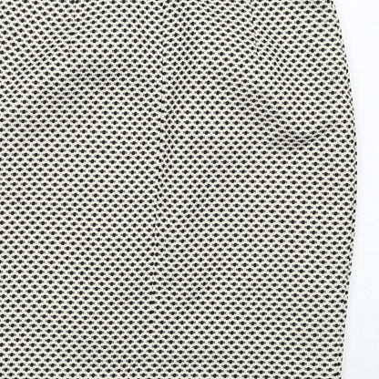 Fenn Wright Manson Womens Ivory Geometric Polyester Straight & Pencil Skirt Size S Zip