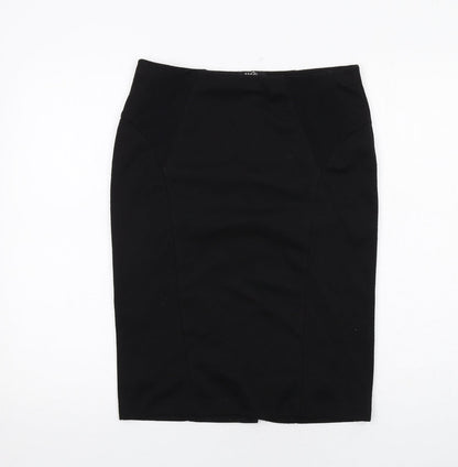 M&Co Womens Black Polyester Straight & Pencil Skirt Size 12