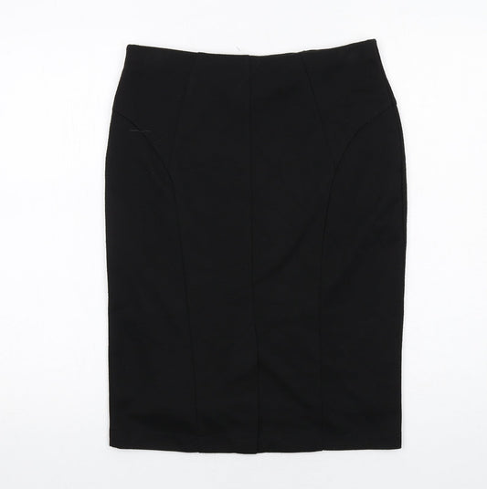 M&Co Womens Black Polyester Straight & Pencil Skirt Size 12