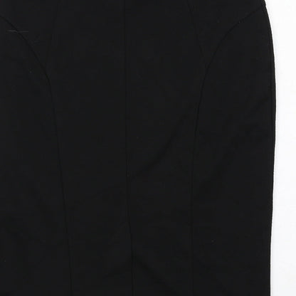 M&Co Womens Black Polyester Straight & Pencil Skirt Size 12