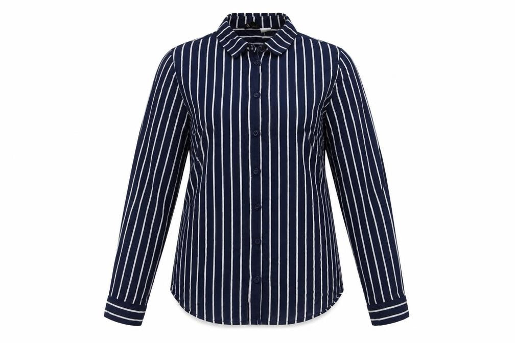 Womens UK Size 10 H&M Blue Basic Button-Up