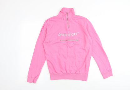 DFND Womens Pink 100% Cotton Pullover Sweatshirt Size 12 Zip
