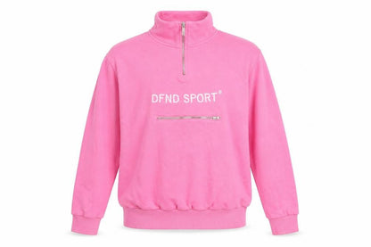 DFND Womens Pink 100% Cotton Pullover Sweatshirt Size 12 Zip