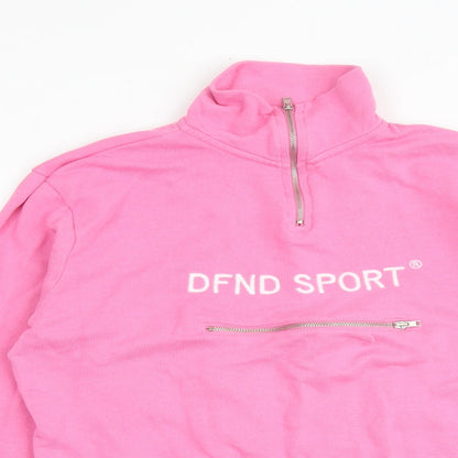 DFND Womens Pink 100% Cotton Pullover Sweatshirt Size 12 Zip