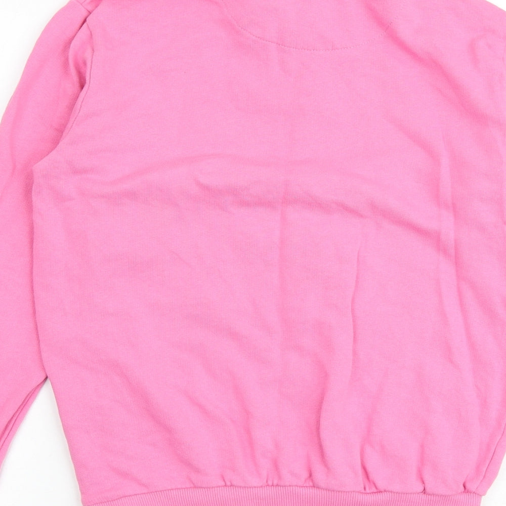 DFND Womens Pink 100% Cotton Pullover Sweatshirt Size 12 Zip