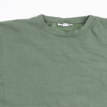 Topshop Womens Green Cotton Pullover Sweatshirt Size S Pullover
