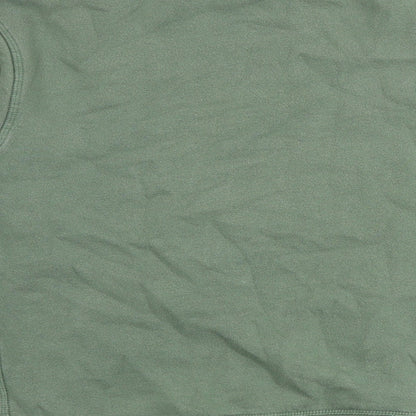 Topshop Womens Green Cotton Pullover Sweatshirt Size S Pullover