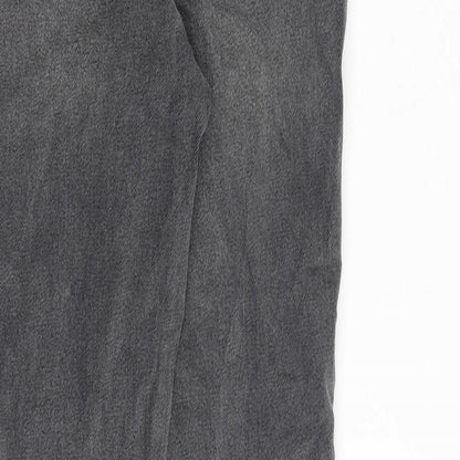 Zara Womens Grey Cotton Mom Jeans Size 6 Regular Zip