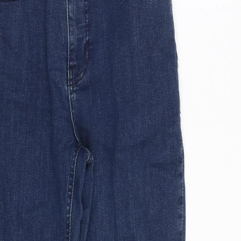 Phase Eight Womens Blue Cotton Straight Jeans Size 26 in Extra-Slim Zip