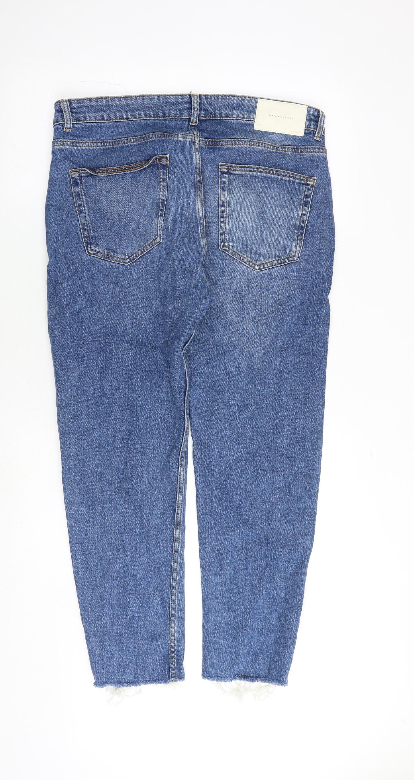 Zara Womens Blue Cotton Skinny Jeans Size 35 in Regular Zip