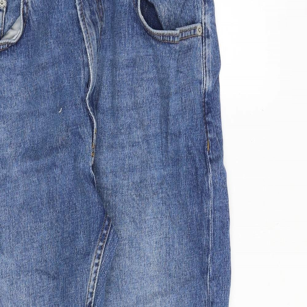Zara Womens Blue Cotton Skinny Jeans Size 35 in Regular Zip