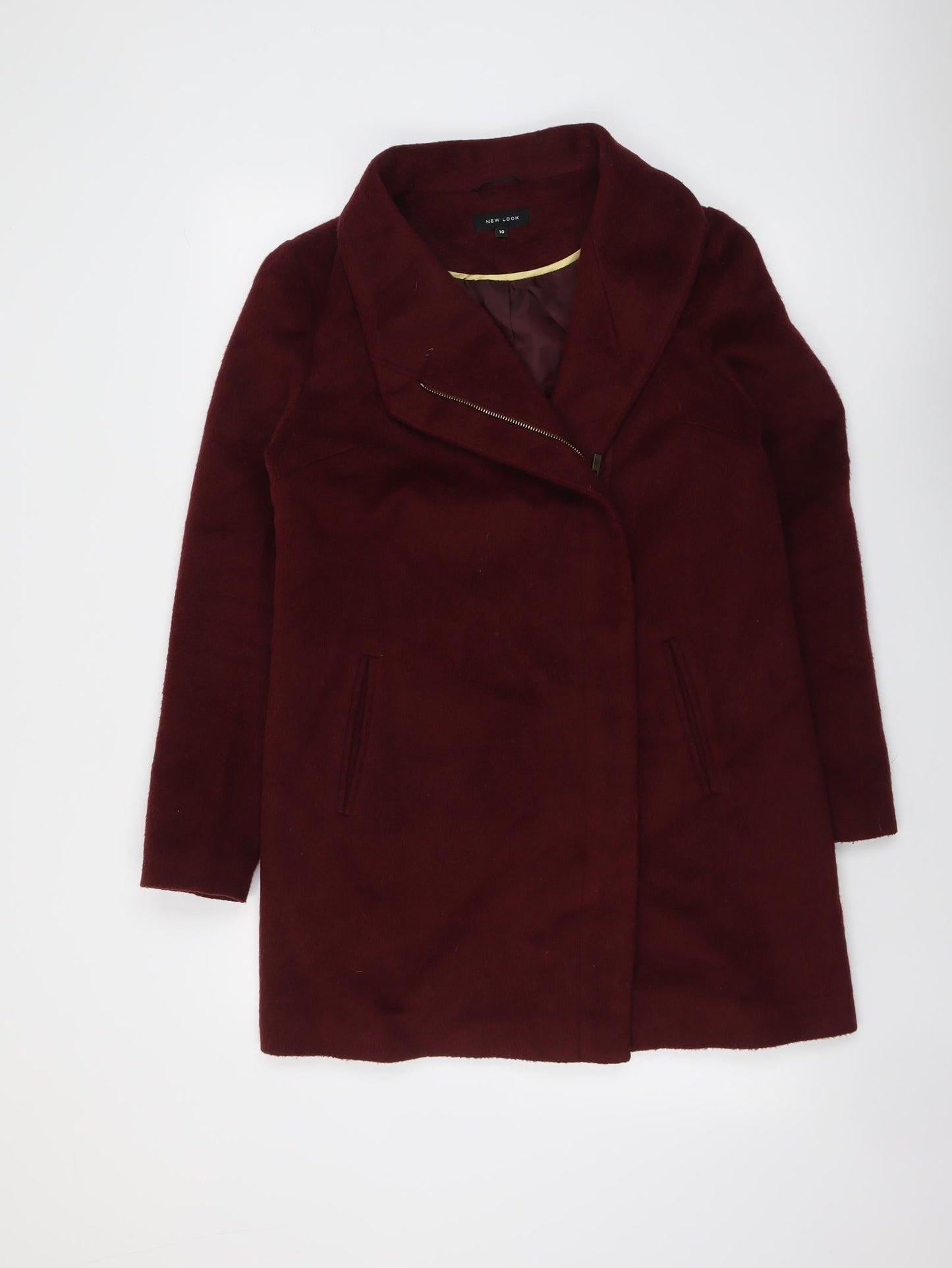 Womens UK Size 10 New Look Red Overcoat