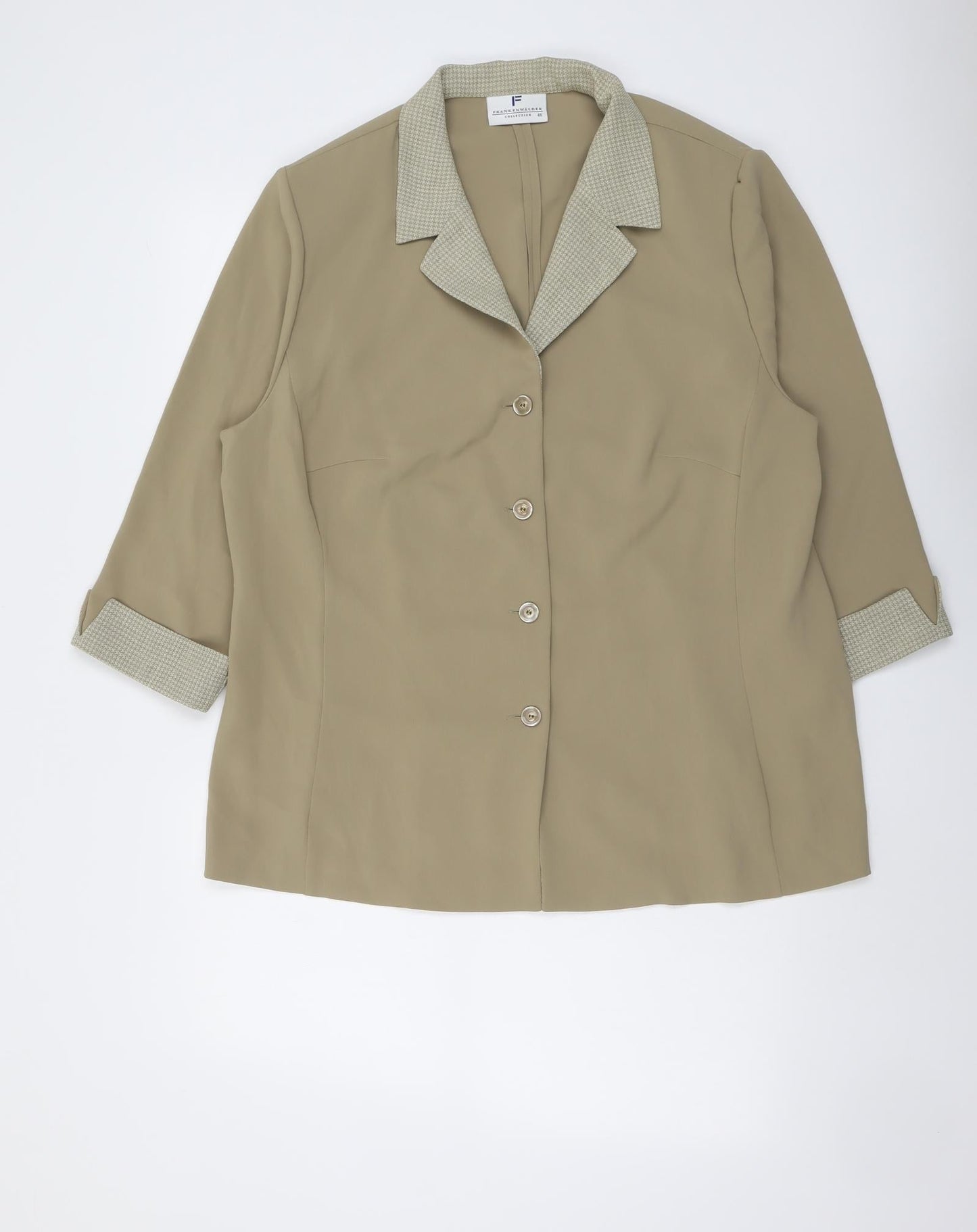 FRANK WALDER Womens Beige Jacket Blazer Size 18 Button