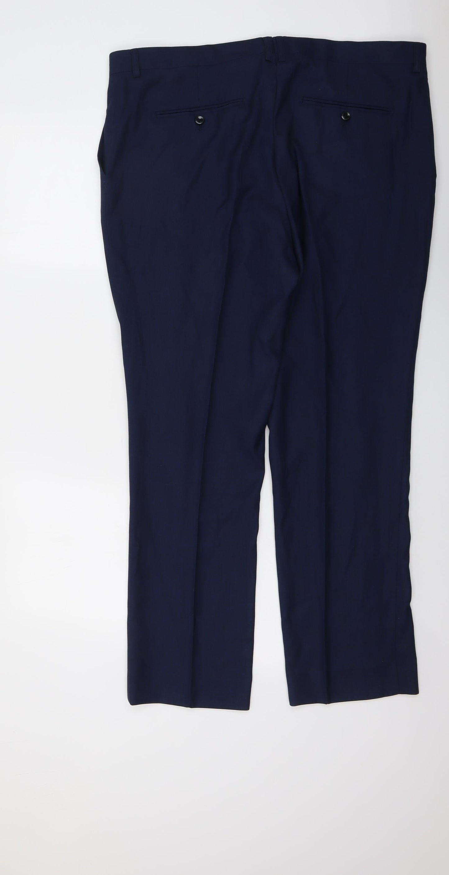 Paul Andrew Mens Blue Polyester Dress Pants Trousers Size 40 in L30 in Regular Button