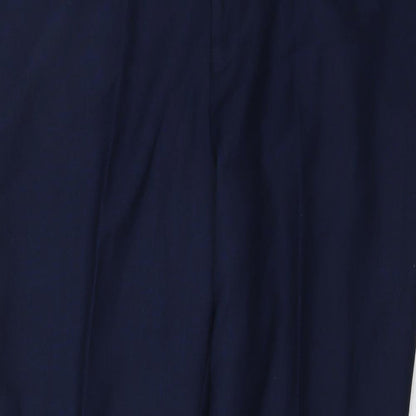 Paul Andrew Mens Blue Polyester Dress Pants Trousers Size 40 in L30 in Regular Button