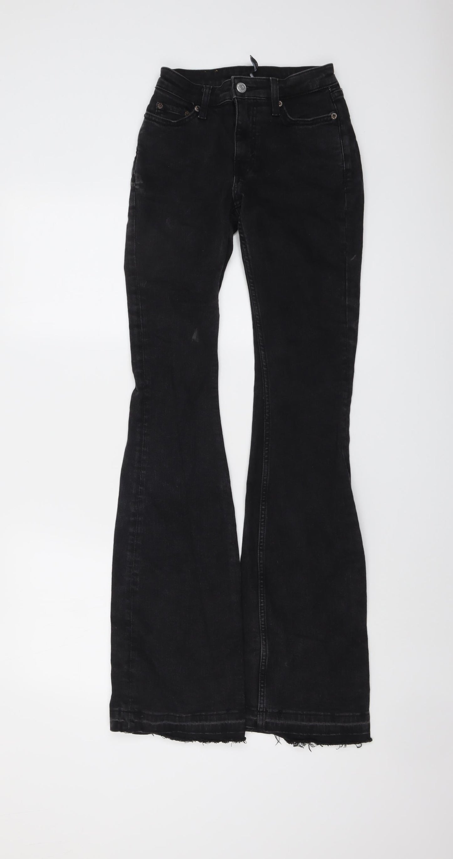 Womens UK Size 23 in Weekday Regular Fit Bootcut Black Jeans