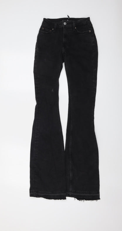 Womens UK Size 23 in Weekday Regular Fit Bootcut Black Jeans