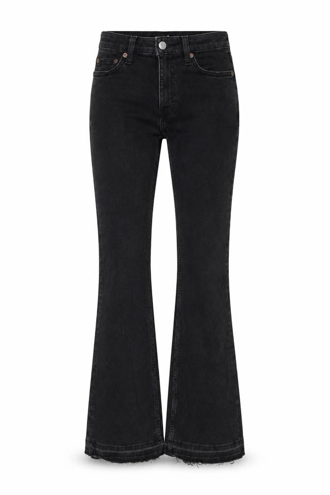 Womens UK Size 23 in Weekday Regular Fit Bootcut Black Jeans