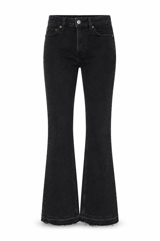 Womens UK Size 23 in Weekday Regular Fit Bootcut Black Jeans