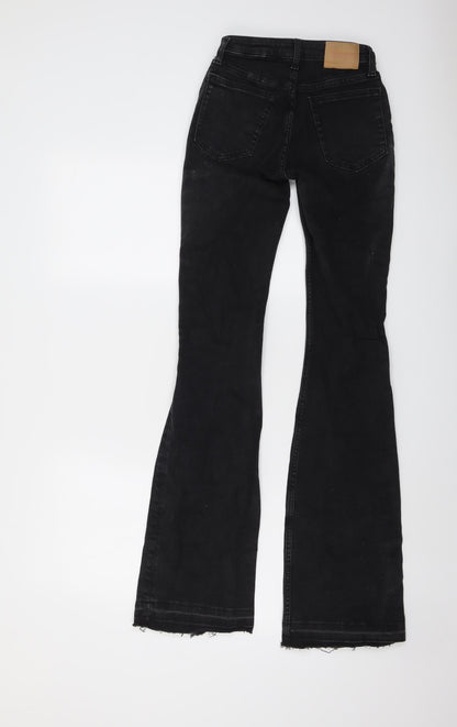 Womens UK Size 23 in Weekday Regular Fit Bootcut Black Jeans
