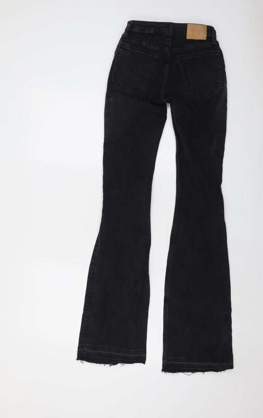Womens UK Size 23 in Weekday Regular Fit Bootcut Black Jeans