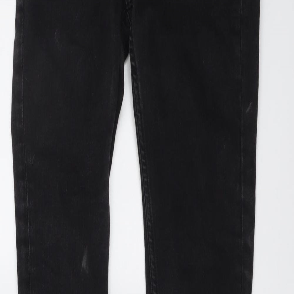 Womens UK Size 23 in Weekday Regular Fit Bootcut Black Jeans