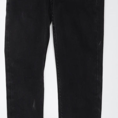 Womens UK Size 23 in Weekday Regular Fit Bootcut Black Jeans