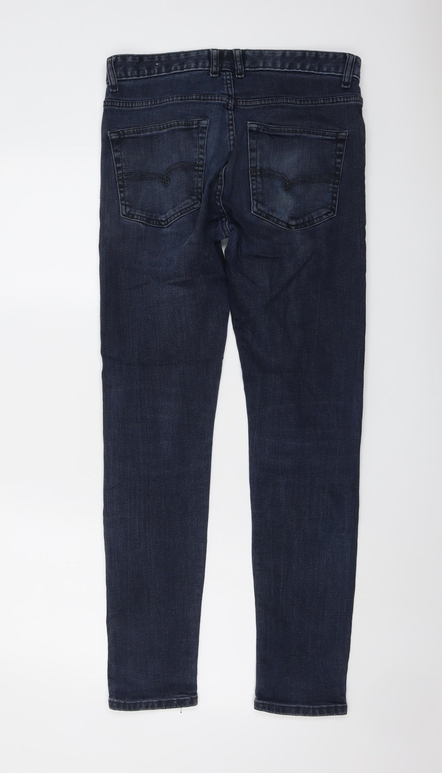 NEXT Mens Blue Cotton Skinny Jeans Size 30 in L30 in Regular Button