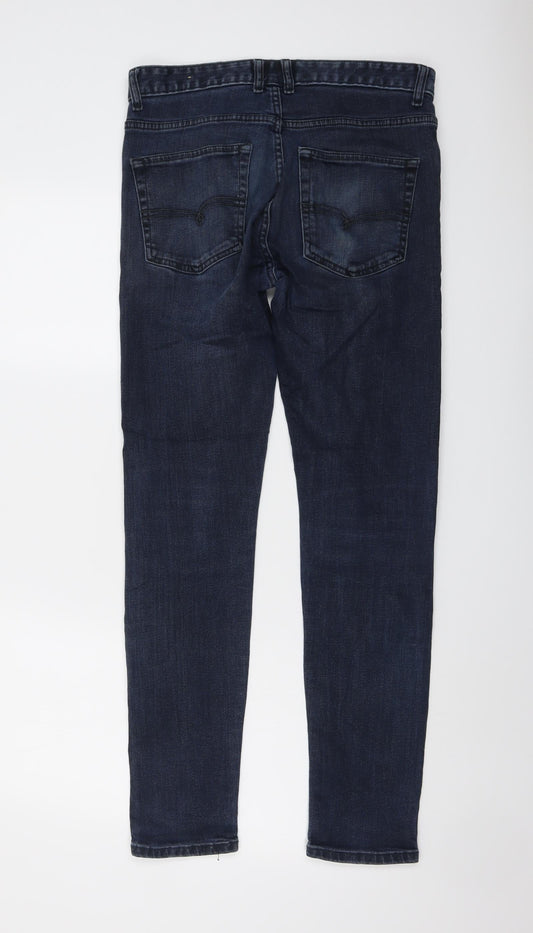 NEXT Mens Blue Cotton Skinny Jeans Size 30 in L30 in Regular Button