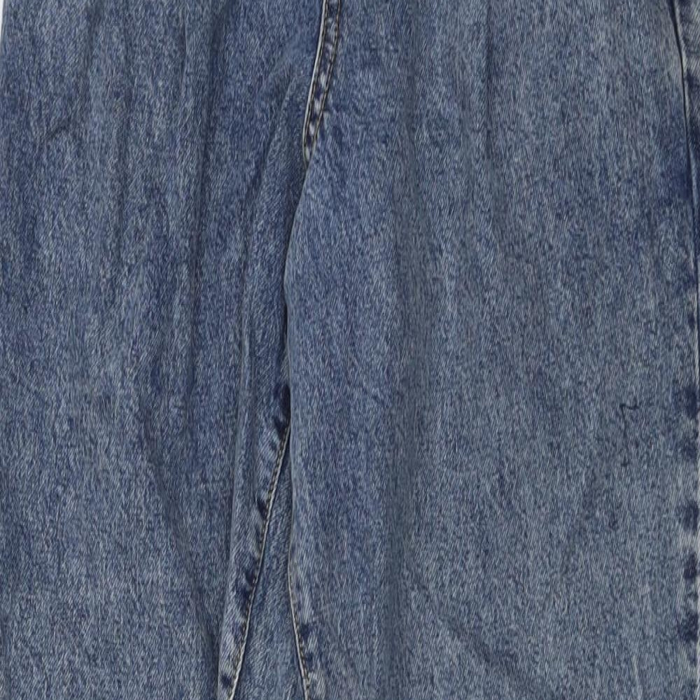River Island Womens Blue Cotton Mom Jeans Size 6 L30 in Regular Button
