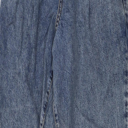 River Island Womens Blue Cotton Mom Jeans Size 6 L30 in Regular Button