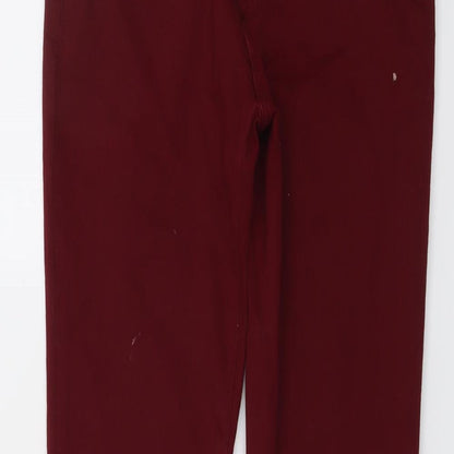Zara Womens Red Cotton Skinny Jeans Size 4 L28 in Regular Button