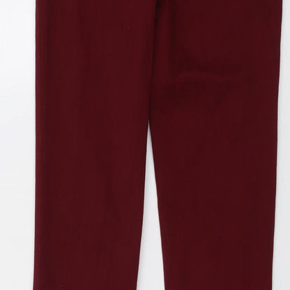 Zara Womens Red Cotton Skinny Jeans Size 4 L28 in Regular Button