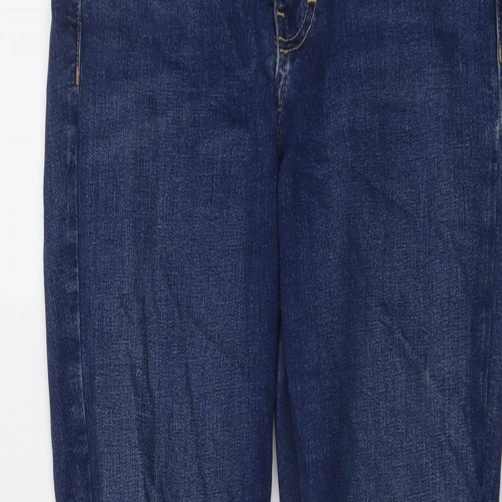 Topshop Womens Blue Cotton Skinny Jeans Size 28 in L26 in Regular Button