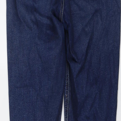 Topshop Womens Blue Cotton Skinny Jeans Size 28 in L26 in Regular Button