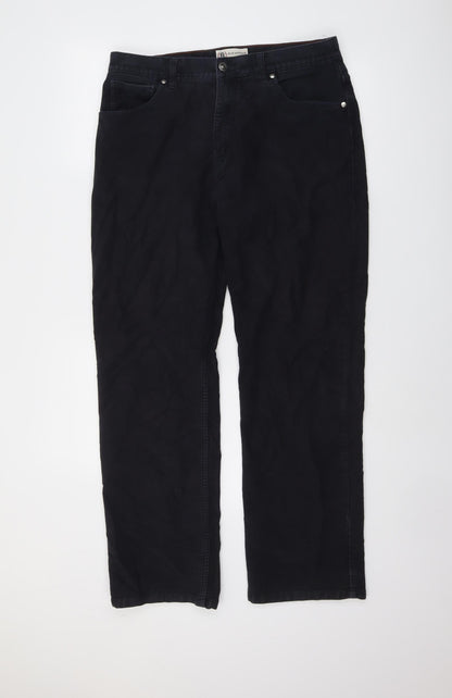 Blue Harbour Womens Blue Cotton Straight Jeans Size 34 in L31 in Regular Button