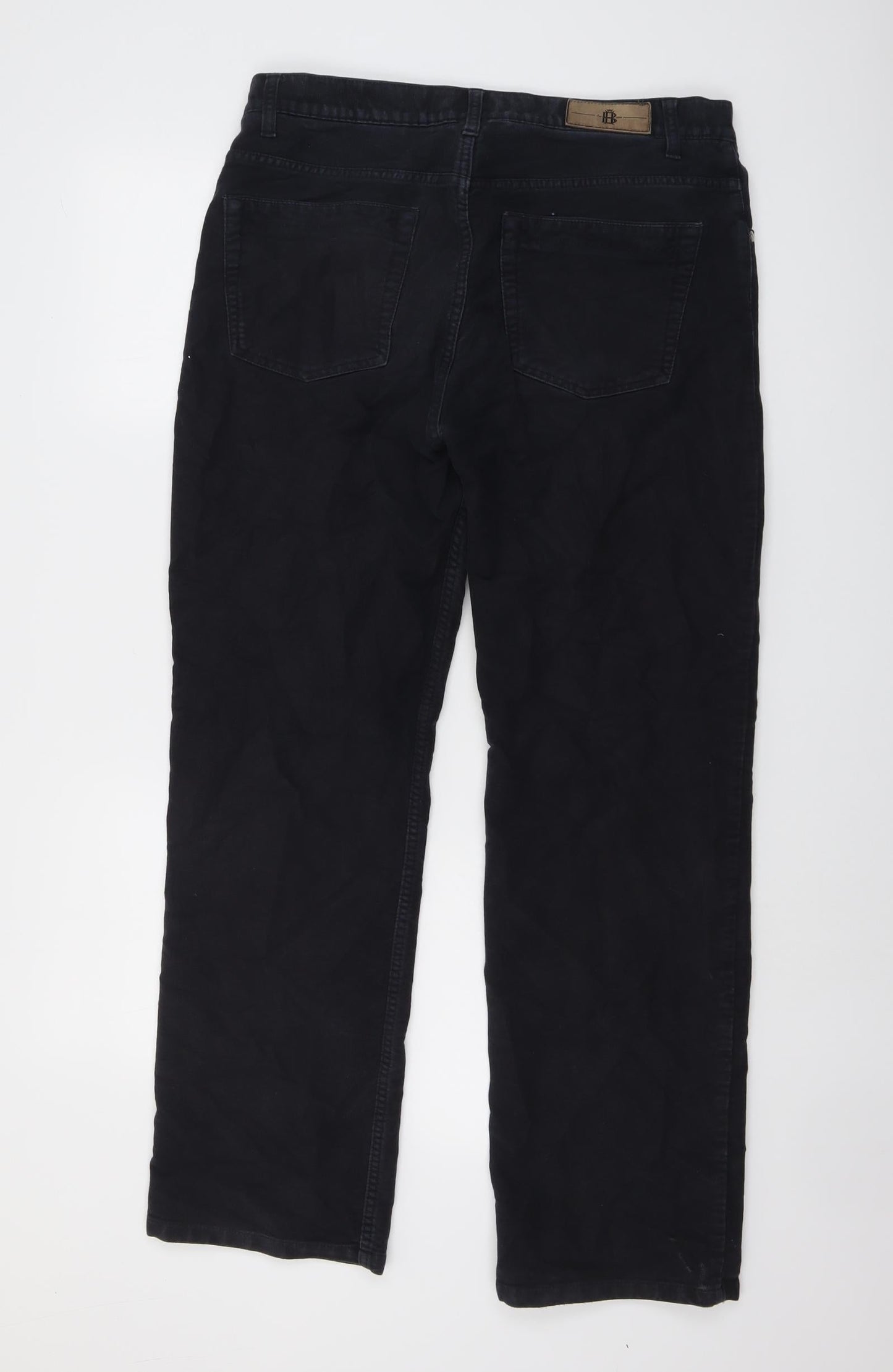 Blue Harbour Womens Blue Cotton Straight Jeans Size 34 in L31 in Regular Button