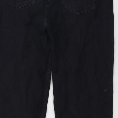 Blue Harbour Womens Blue Cotton Straight Jeans Size 34 in L31 in Regular Button