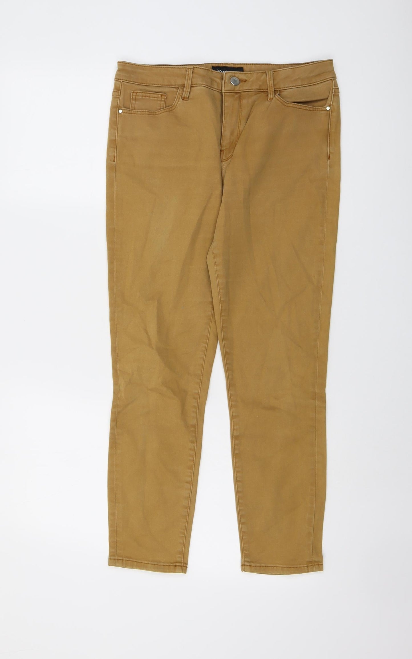 Womens UK Size 12 Warehouse Regular Fit Skinny Brown Jeans