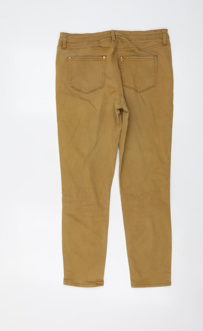 Womens UK Size 12 Warehouse Regular Fit Skinny Brown Jeans