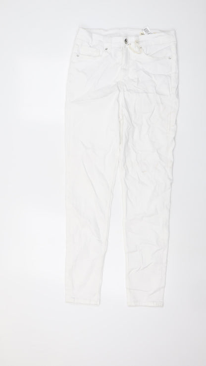 Womens UK Size 10 Marks and Spencer Regular Fit Skinny White Jeans