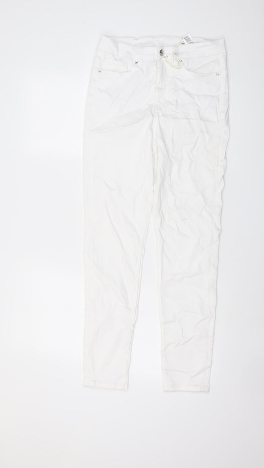 Womens UK Size 10 Marks and Spencer Regular Fit Skinny White Jeans