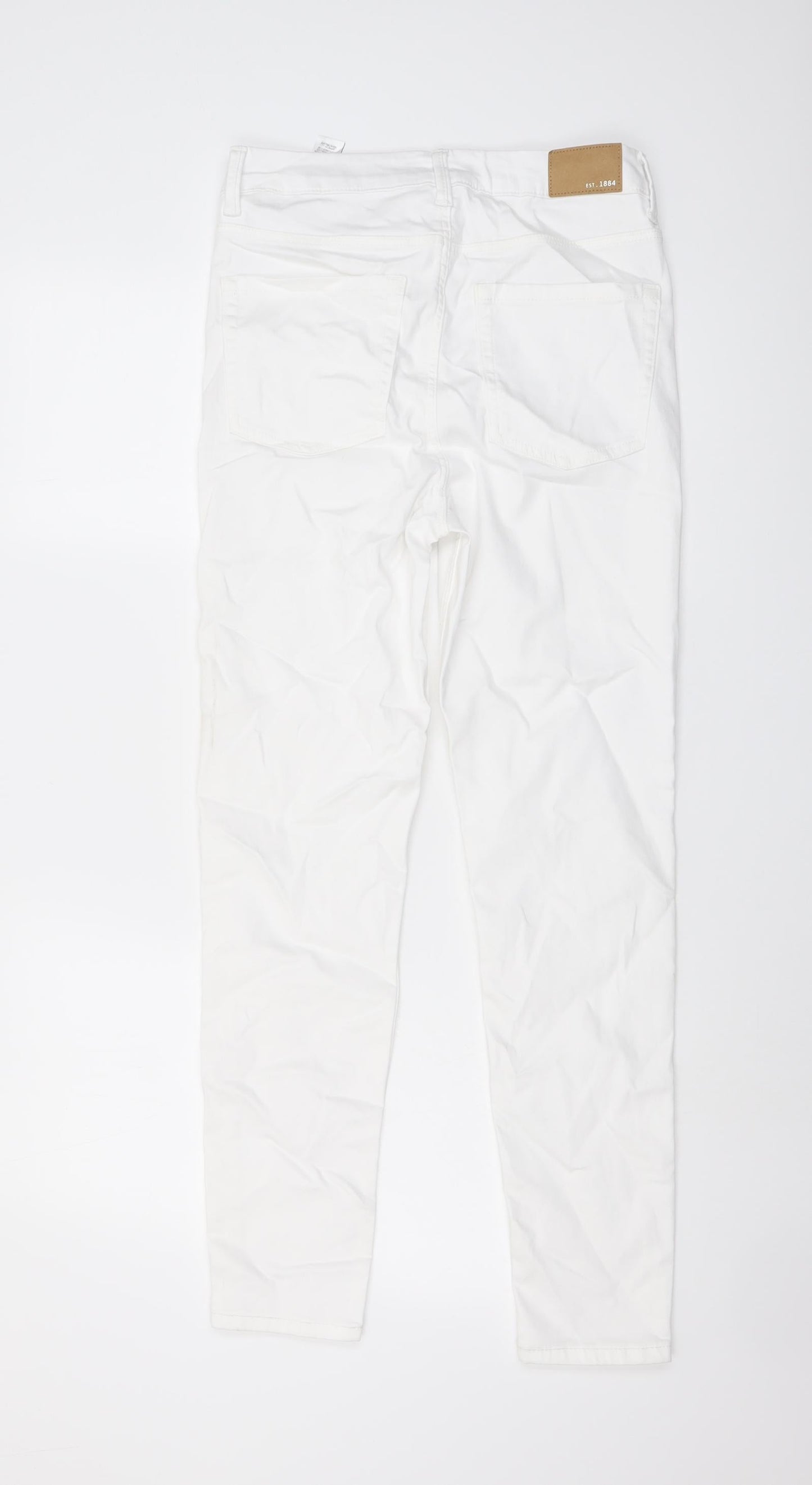 Womens UK Size 10 Marks and Spencer Regular Fit Skinny White Jeans