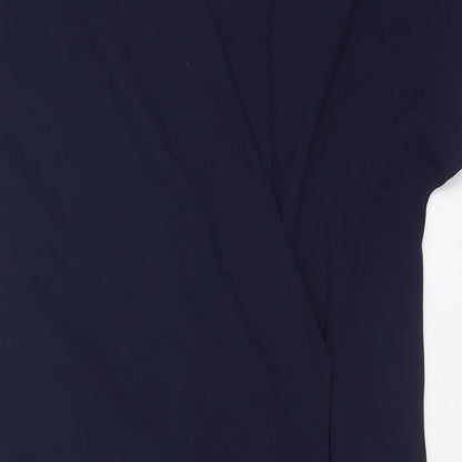 Finery Womens Blue Polyester Sheath Size 6 V-Neck Tie