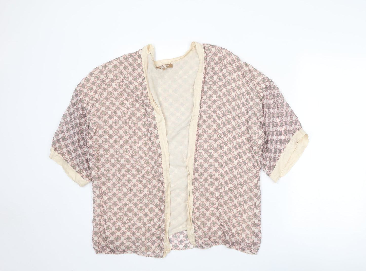 Carla Conti Womens Multicoloured Geometric Viscose Kimono Blouse Size S V-Neck