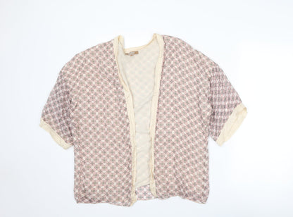 Carla Conti Womens Multicoloured Geometric Viscose Kimono Blouse Size S V-Neck