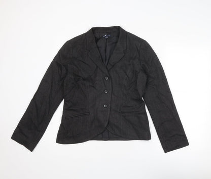 Gap Womens Grey Herringbone Acrylic Jacket Suit Jacket Size 10