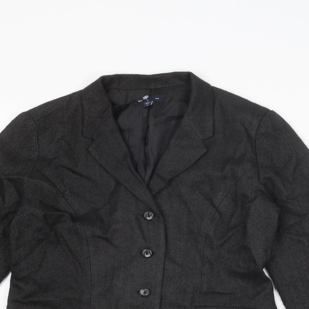 Gap Womens Grey Herringbone Acrylic Jacket Suit Jacket Size 10