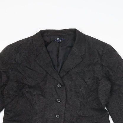 Gap Womens Grey Herringbone Acrylic Jacket Suit Jacket Size 10